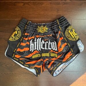Kill Crew Black and Orange Athletic Shorts